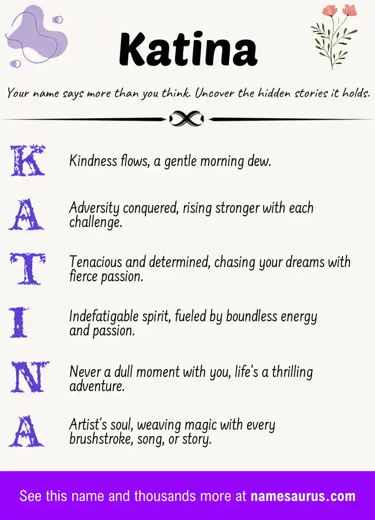 Acrostic poem about Katina.