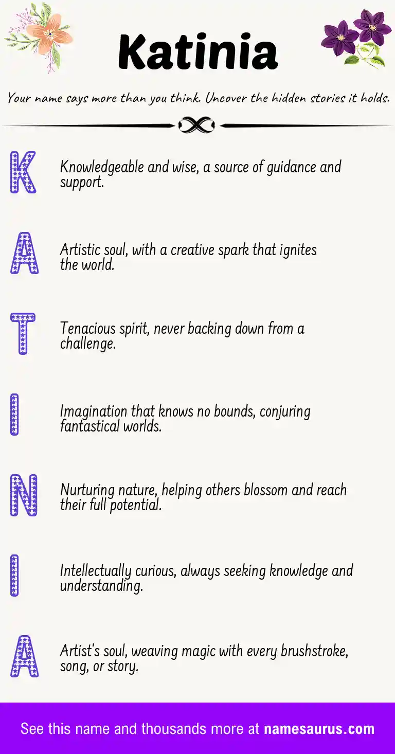 Acrostic poem about Katinia.