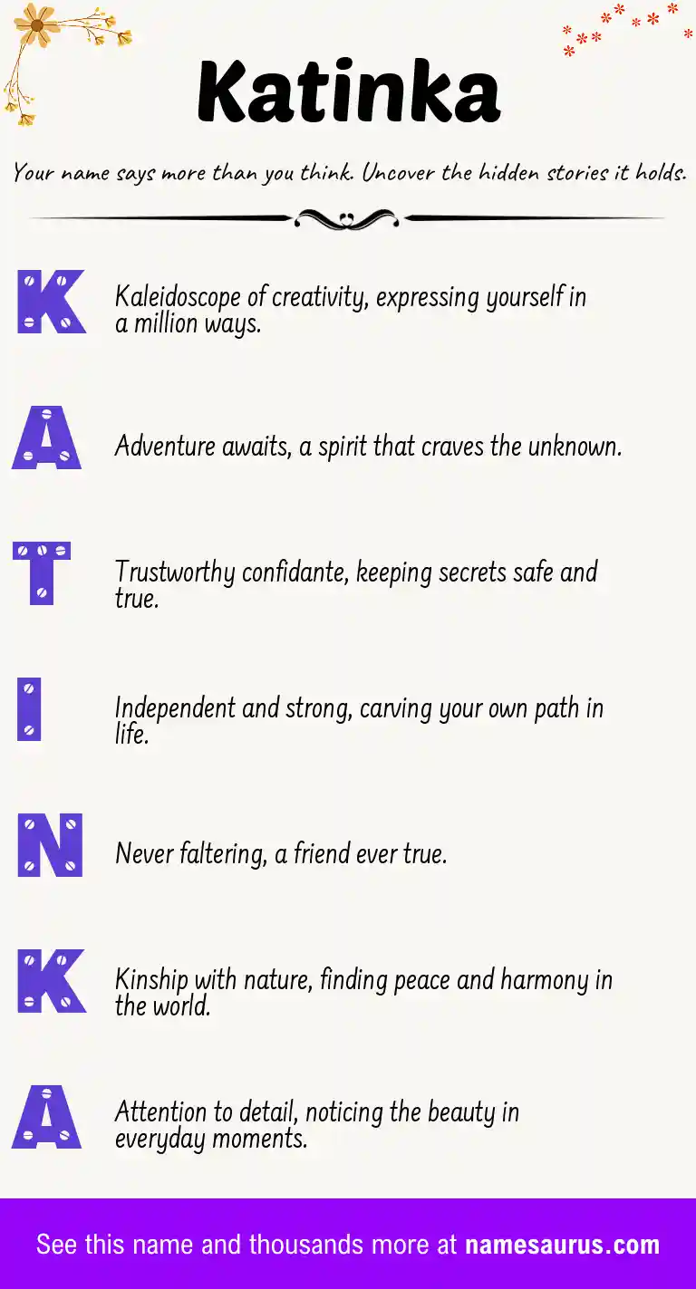 Acrostic poem about Katinka.