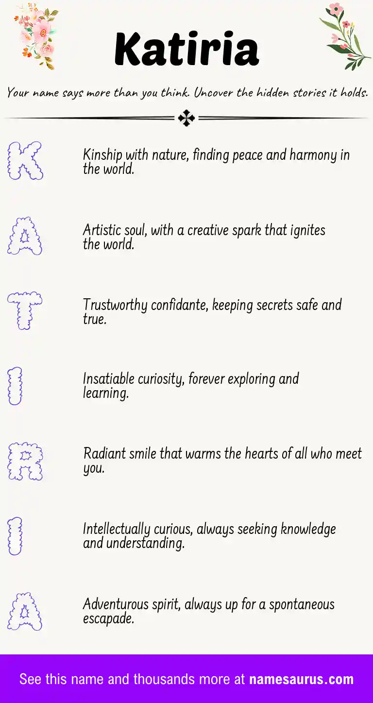 Acrostic poem about Katiria.