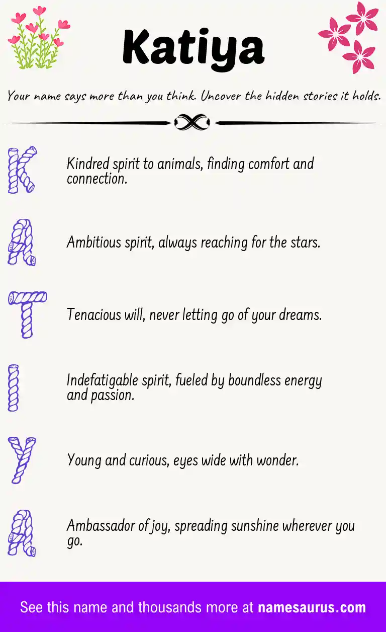 Acrostic poem about Katiya.