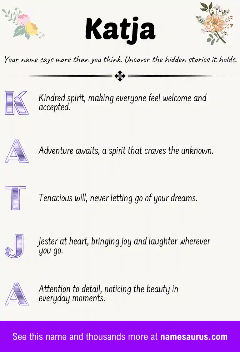 Acrostic poem about Katja.