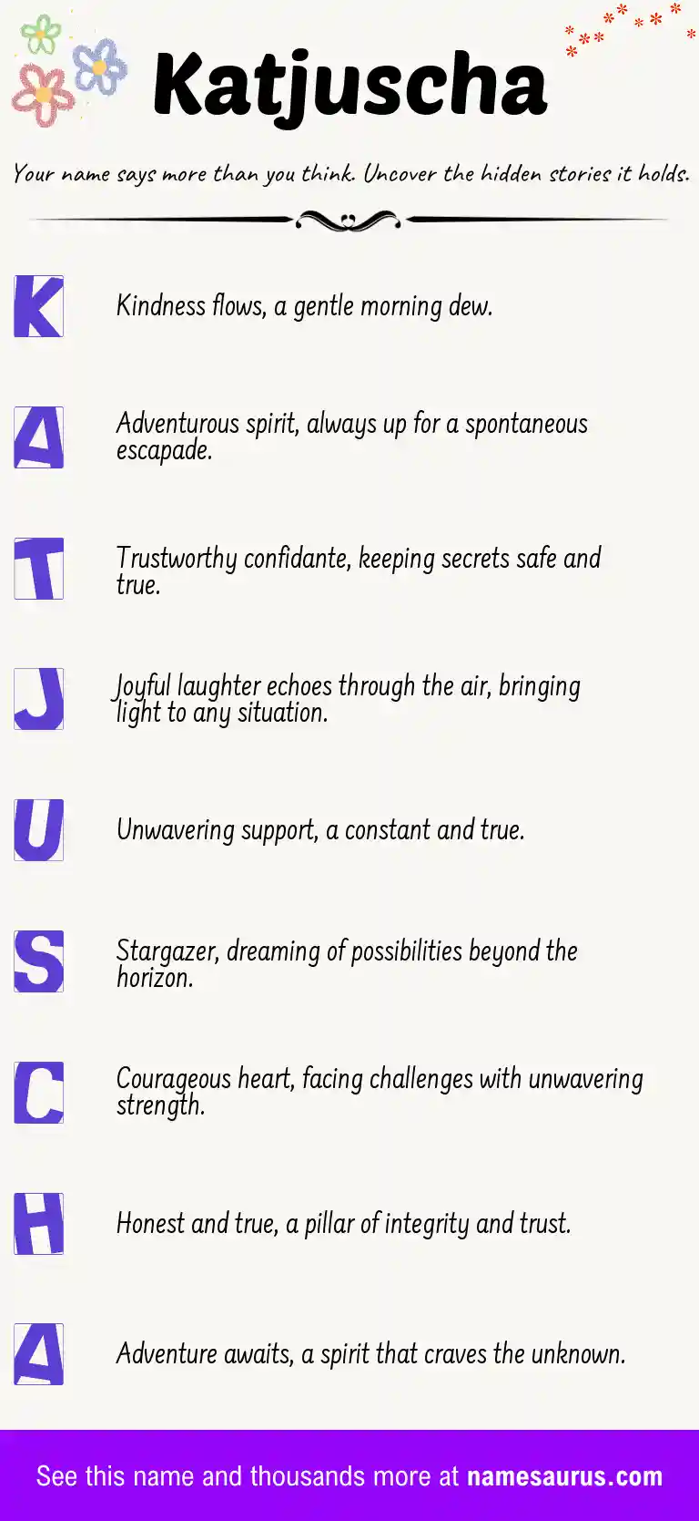 Acrostic poem about Katjuscha.