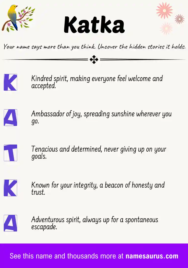 Acrostic poem about Katka.