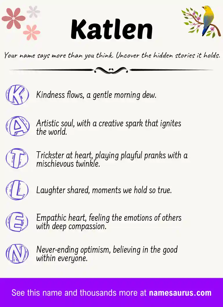 Acrostic poem about Katlen.