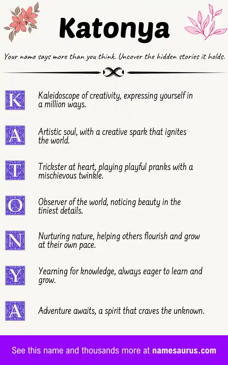 Acrostic poem about Katonya.