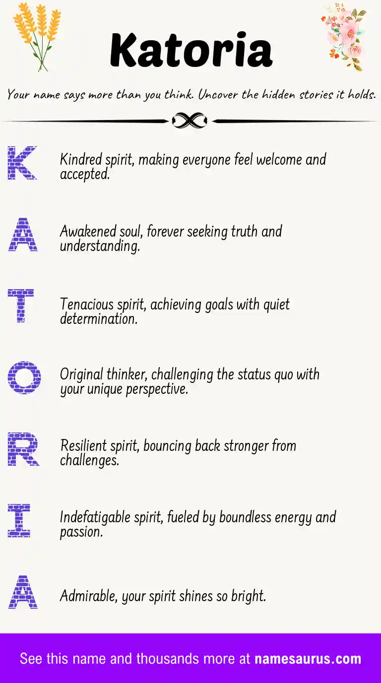 Acrostic poem about Katoria.