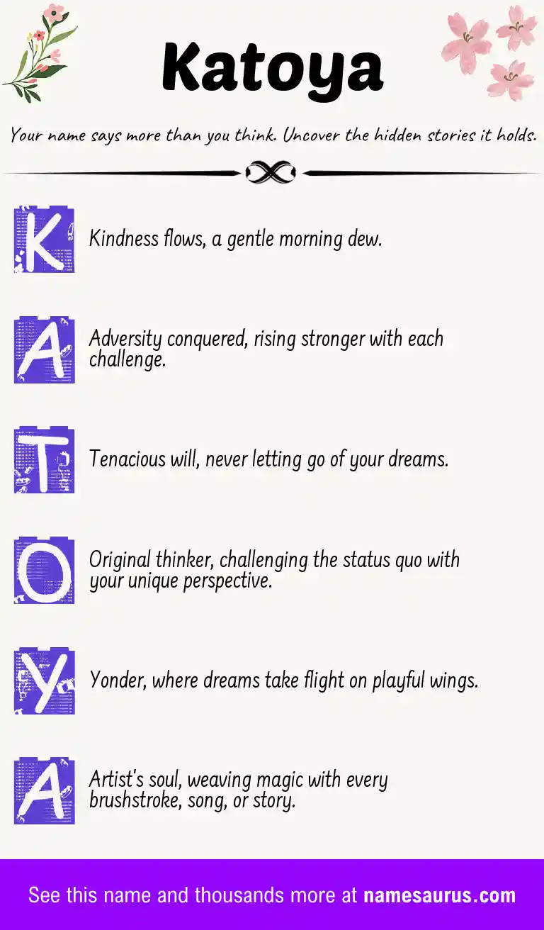 Acrostic poem about Katoya.