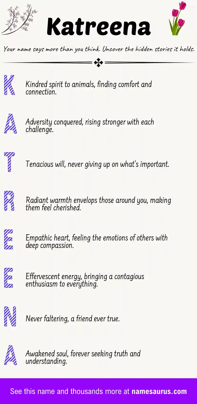 Acrostic poem about Katreena.
