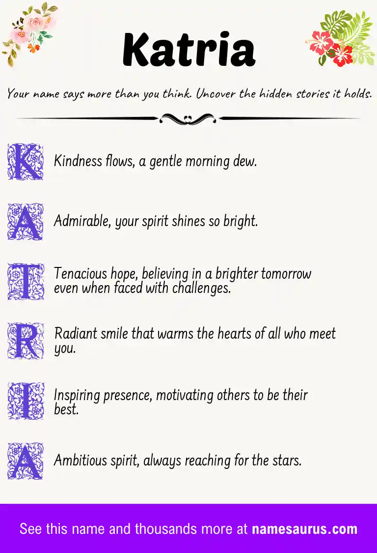 Acrostic poem about Katria.