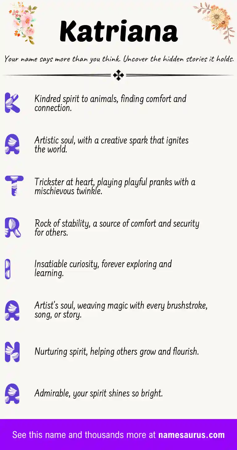 Acrostic poem about Katriana.