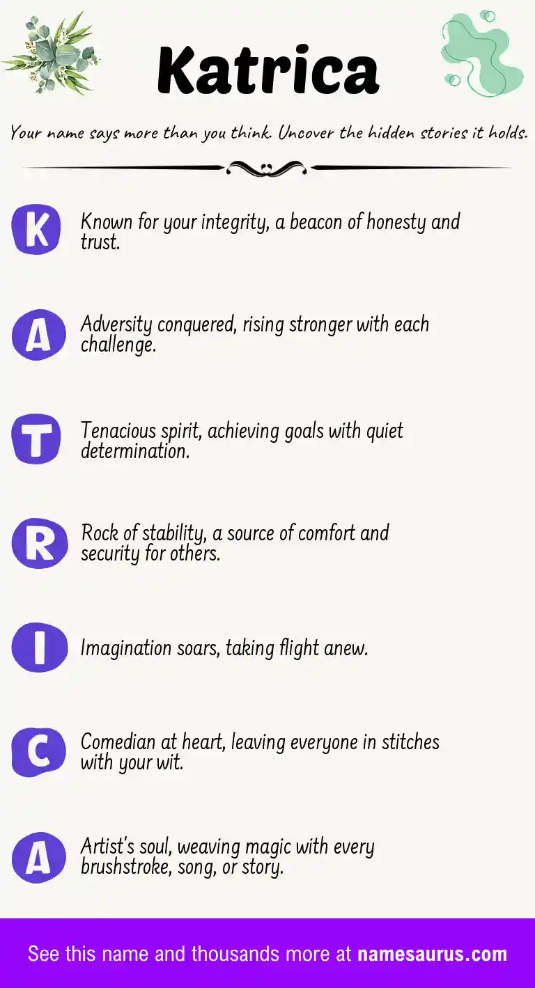 Acrostic poem about Katrica.