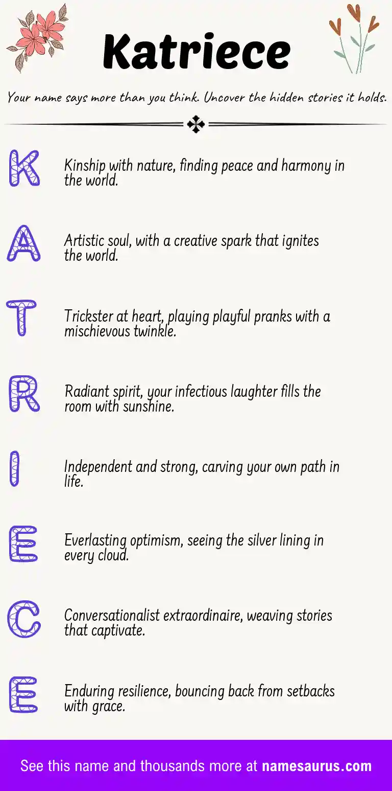 Acrostic poem about Katriece.