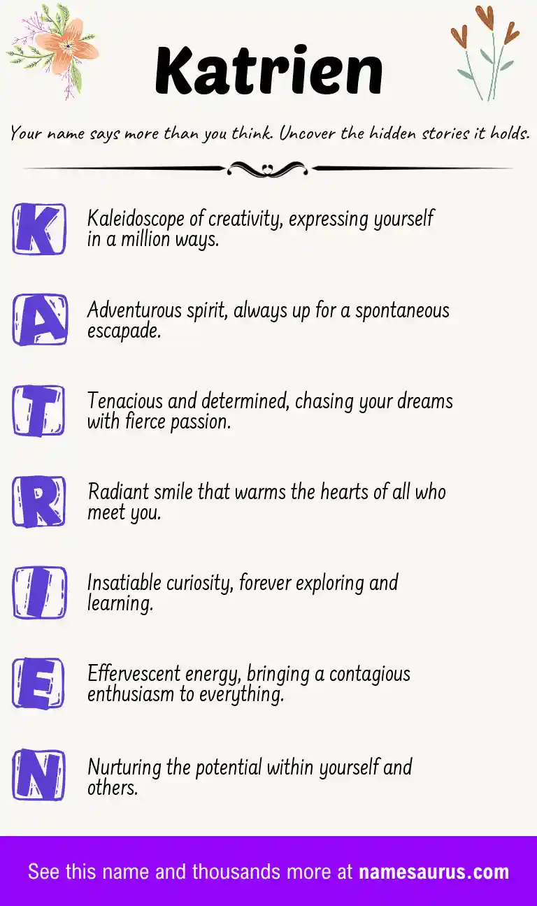 Acrostic poem about Katrien.