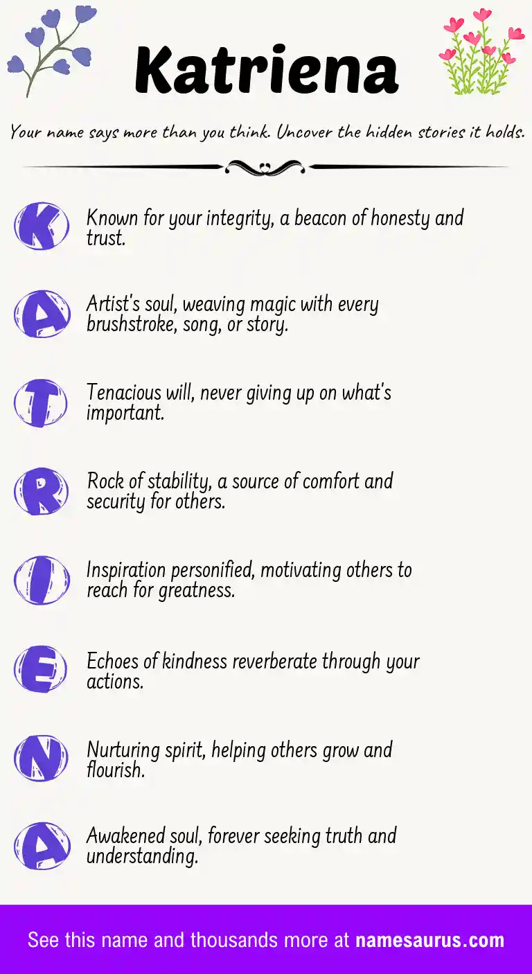 Acrostic poem about Katriena.