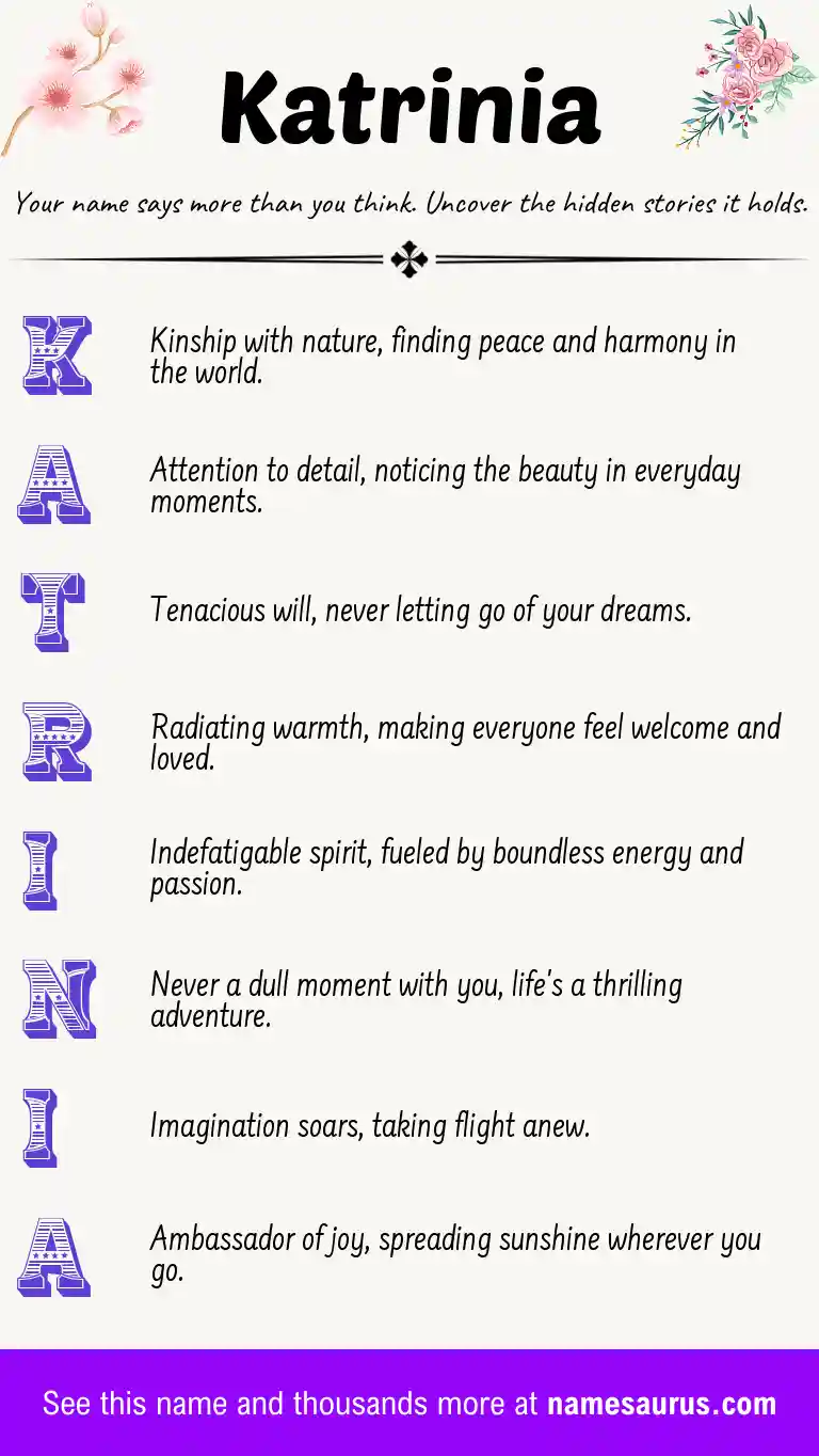 Acrostic poem about Katrinia.