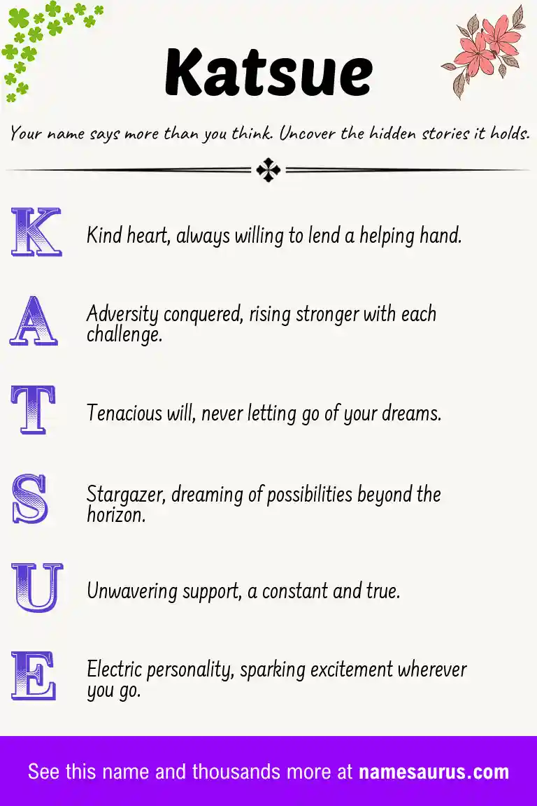 Acrostic poem about Katsue.