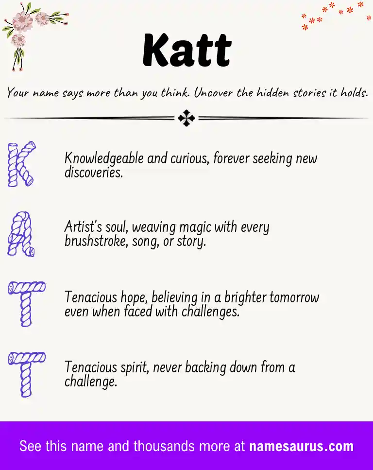 Acrostic poem about Katt.