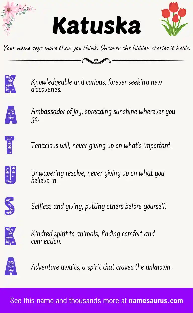 Acrostic poem about Katuska.