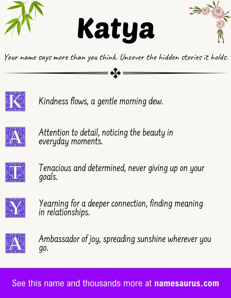Acrostic poem about Katya.