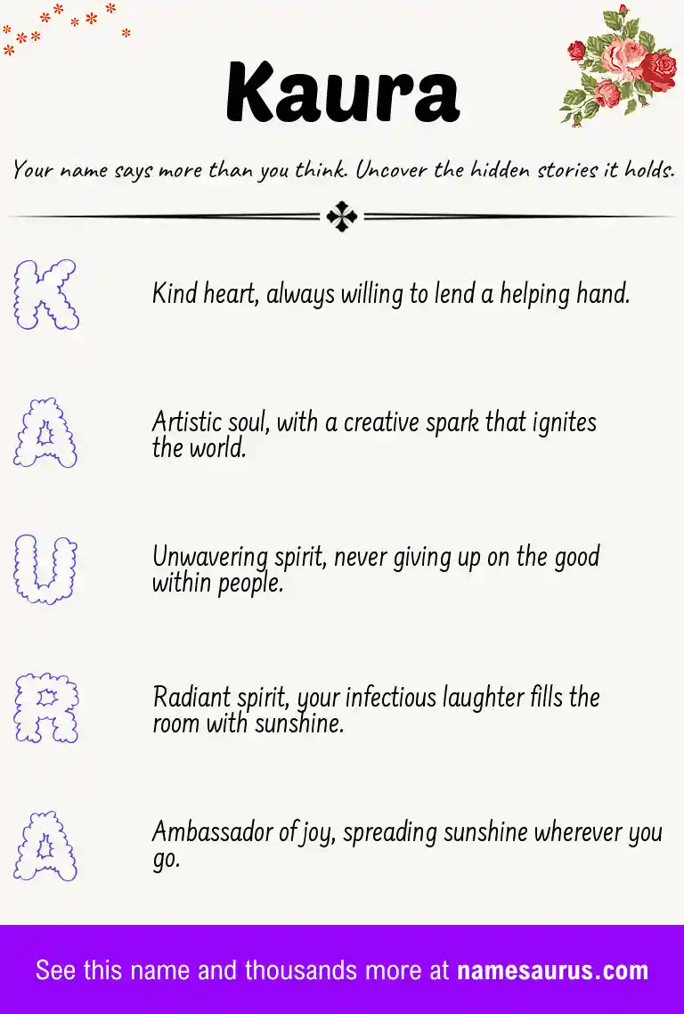 Acrostic poem about Kaura.
