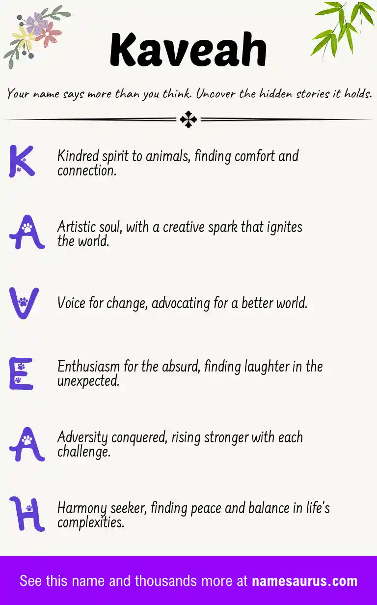 Acrostic poem about Kaveah.