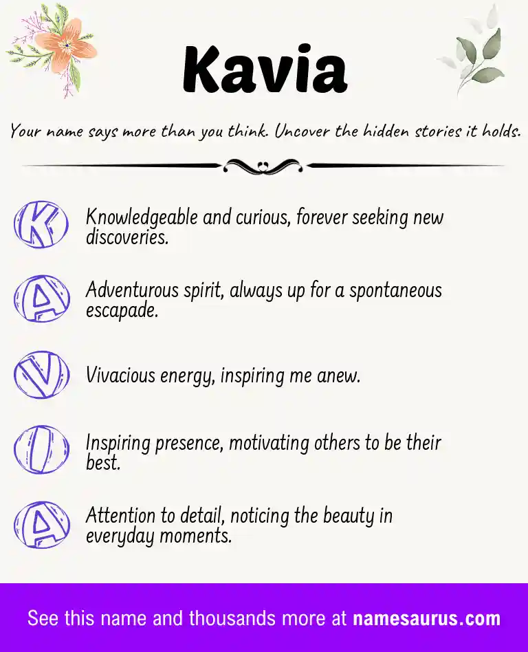 Acrostic poem about Kavia.