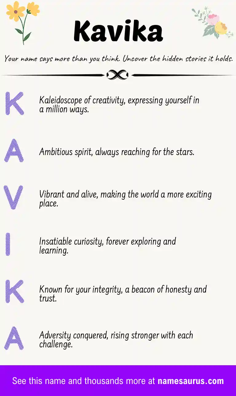 Acrostic poem about Kavika.