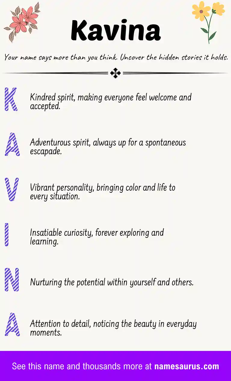 Acrostic poem about Kavina.