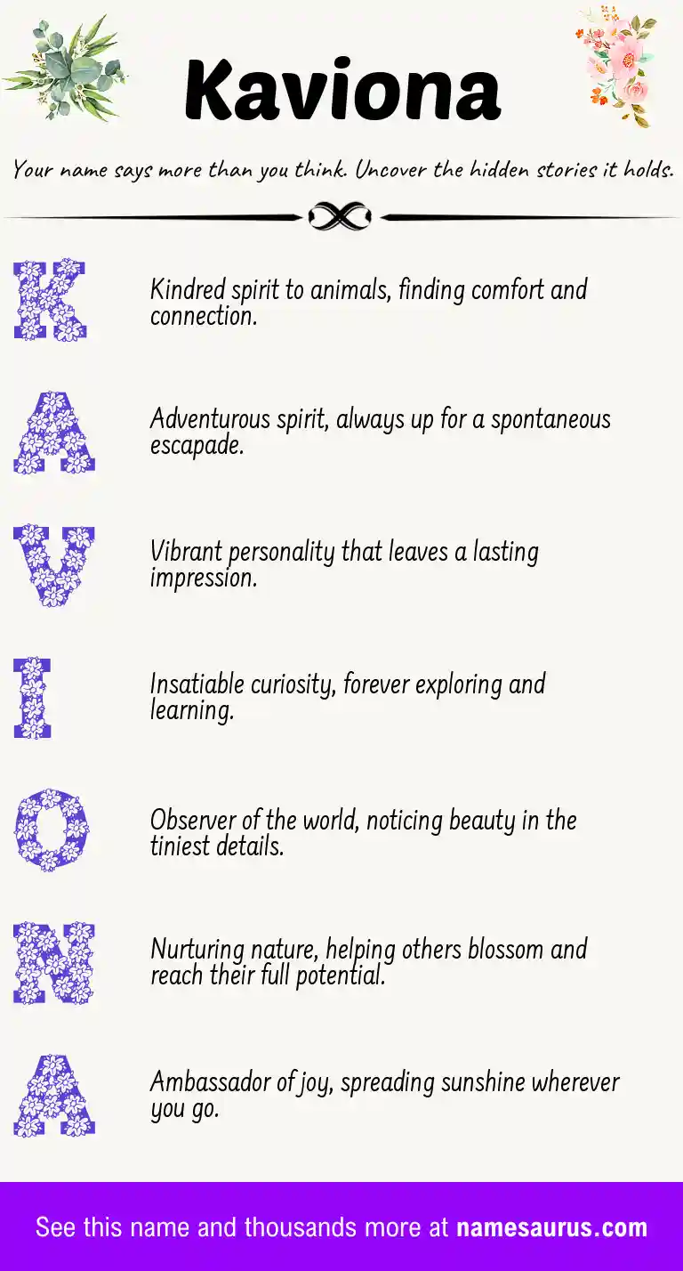 Acrostic poem about Kaviona.