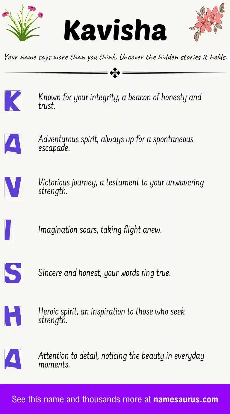 Acrostic poem about Kavisha.