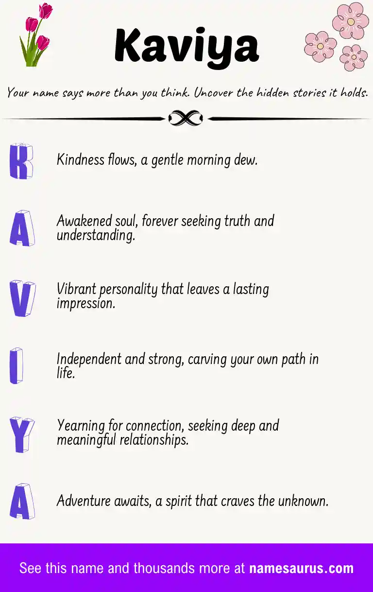 Acrostic poem about Kaviya.
