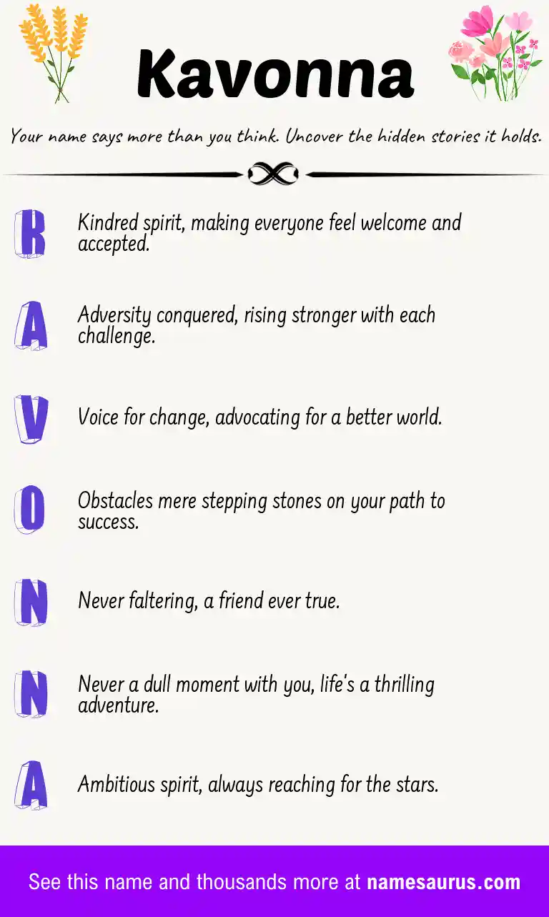 Acrostic poem about Kavonna.