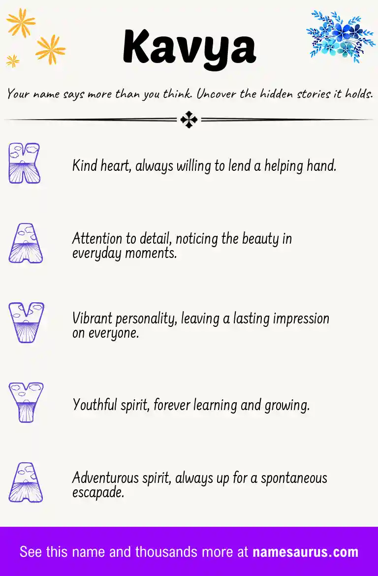 Acrostic poem about Kavya.