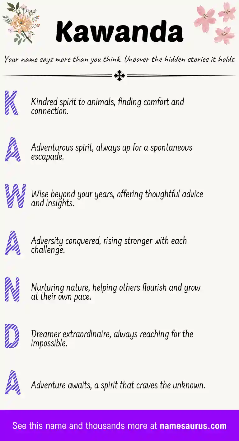 Acrostic poem about Kawanda.