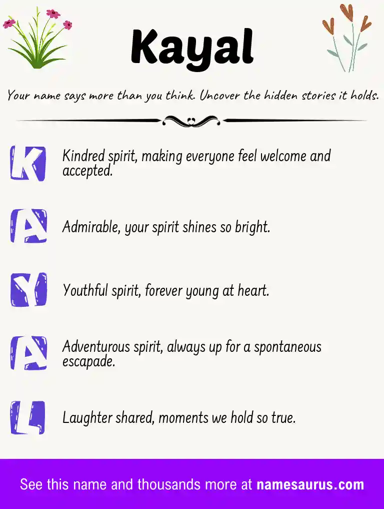 Acrostic poem about Kayal.