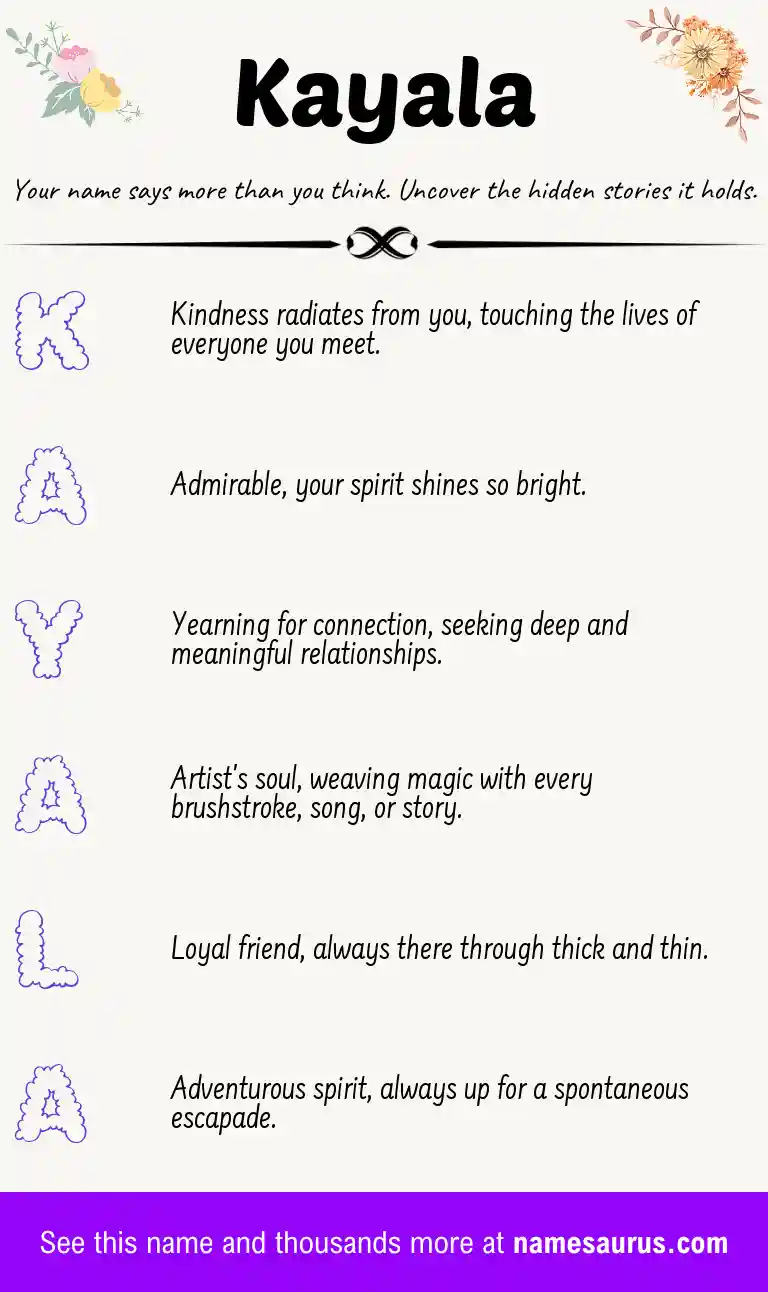 Acrostic poem about Kayala.