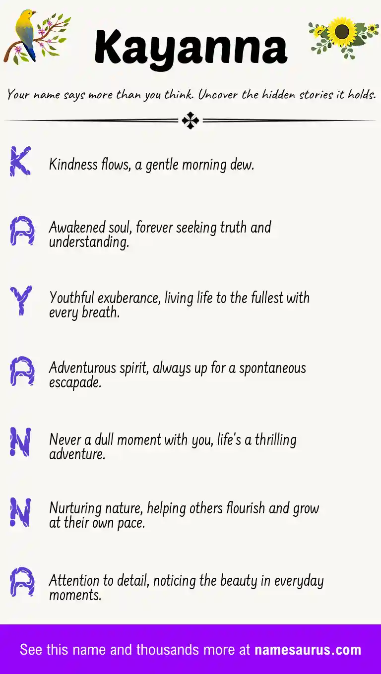 Acrostic poem about Kayanna.