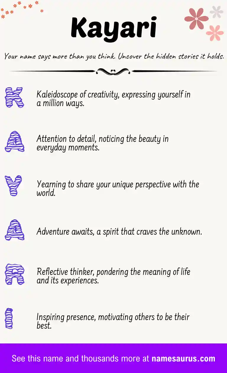 Acrostic poem about Kayari.