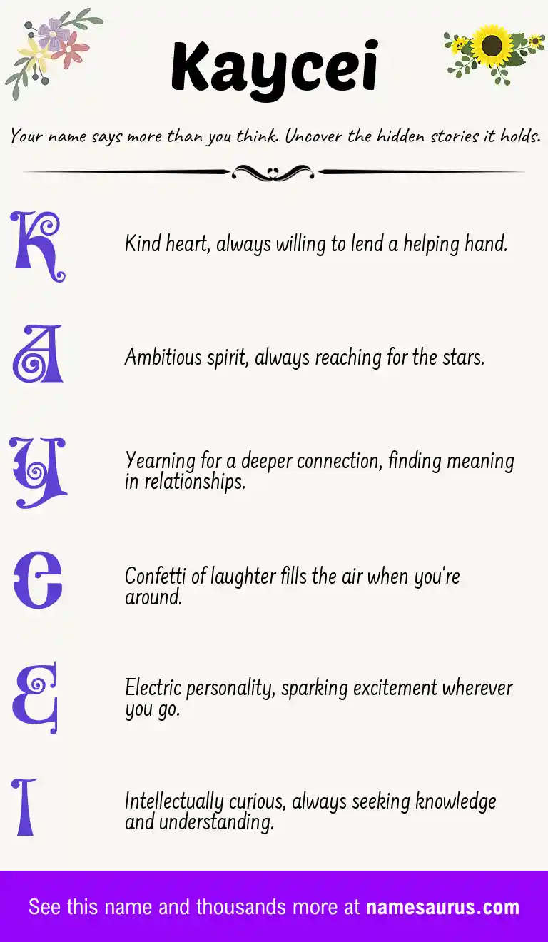 Acrostic poem about Kaycei.