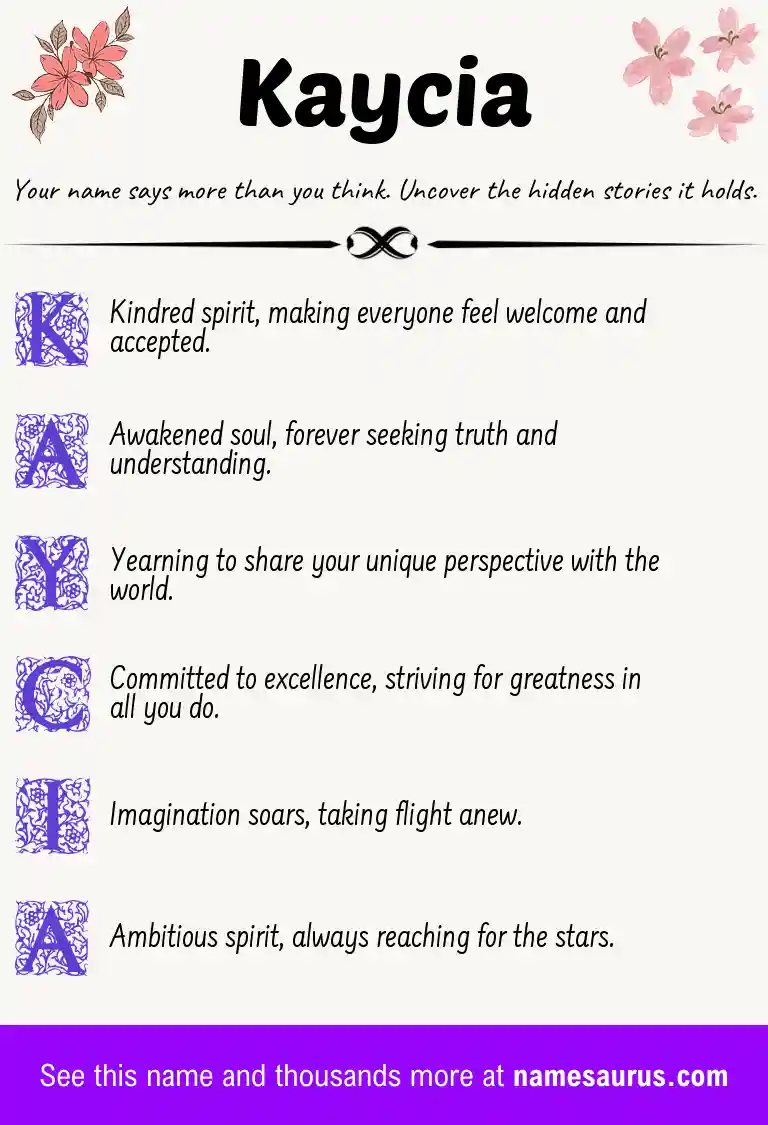 Acrostic poem about Kaycia.