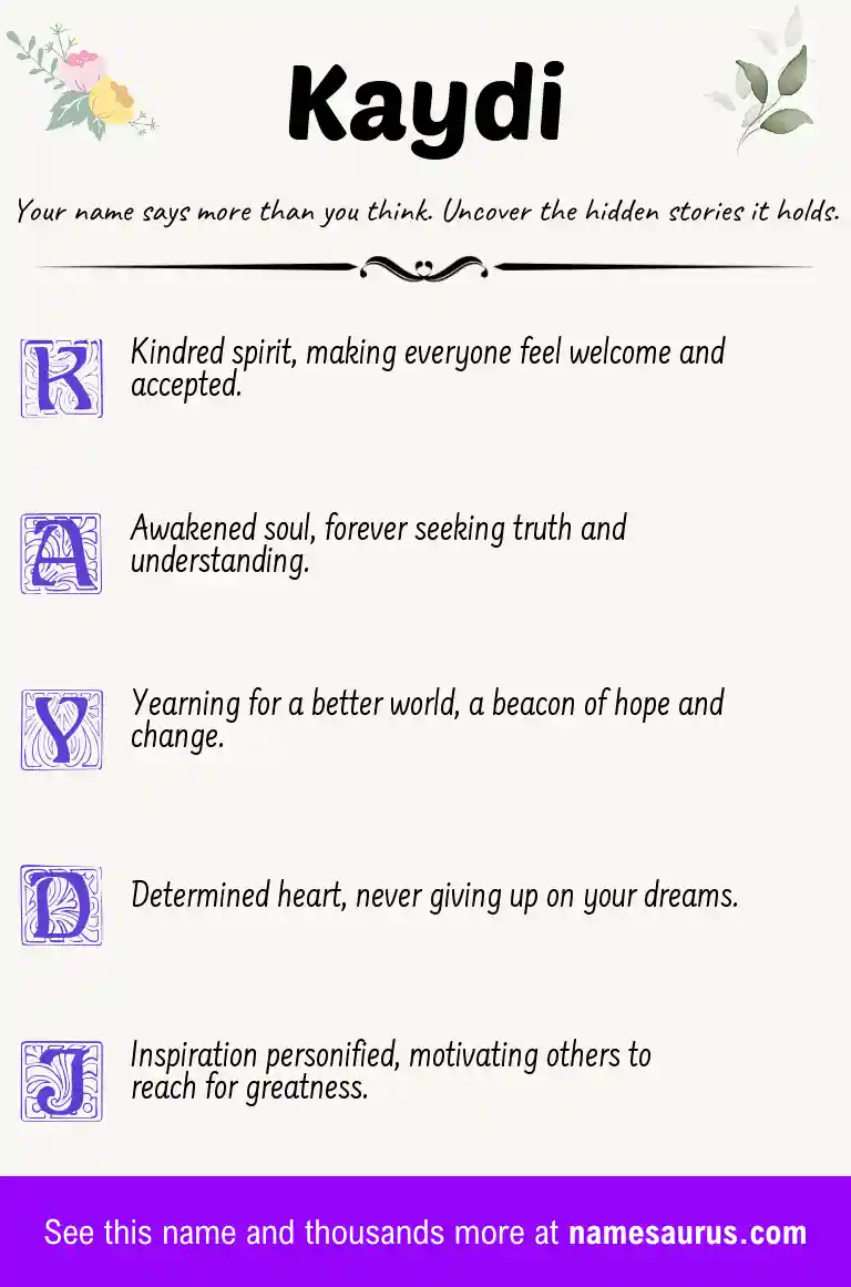 Acrostic poem about Kaydi.