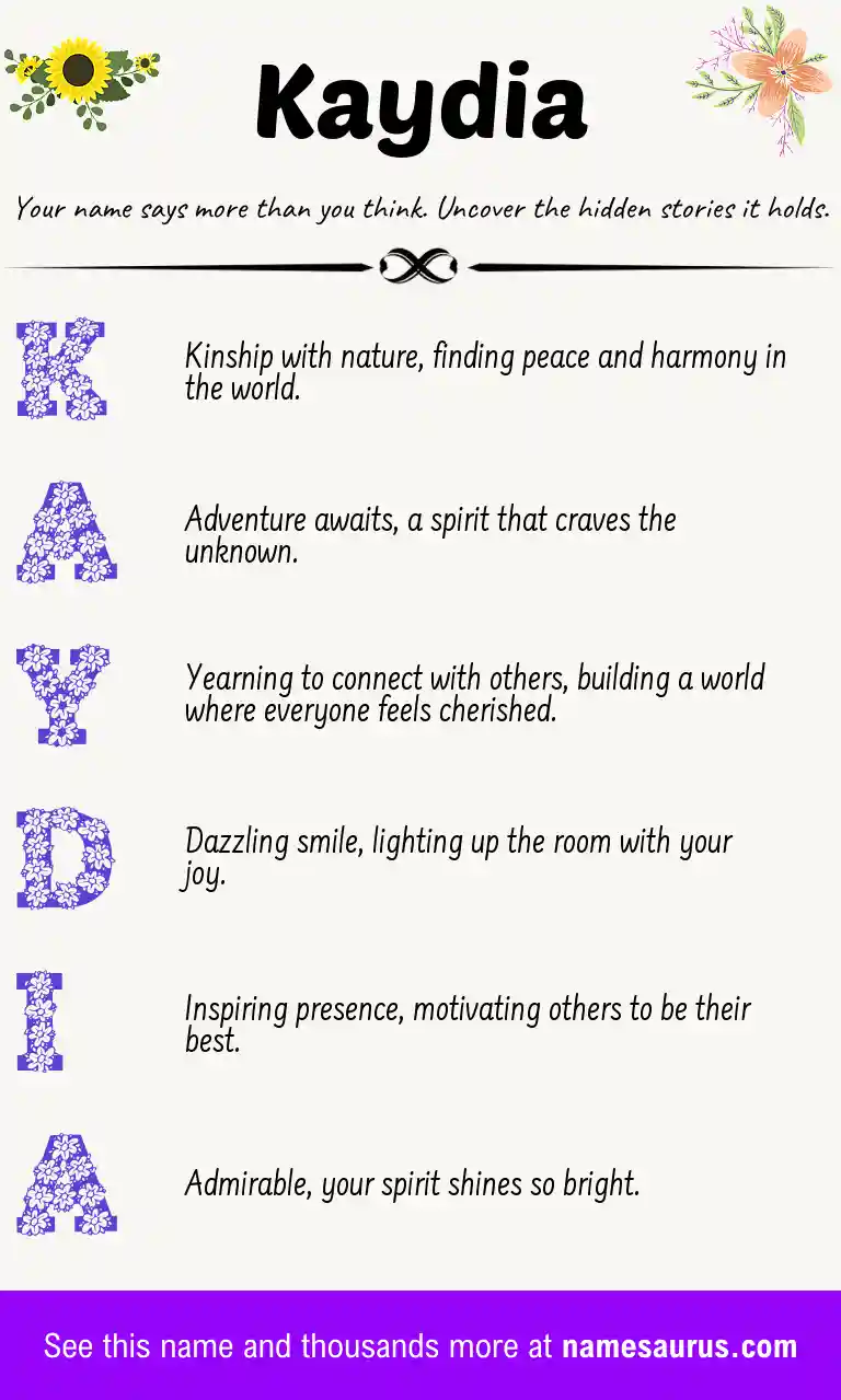 Acrostic poem about Kaydia.
