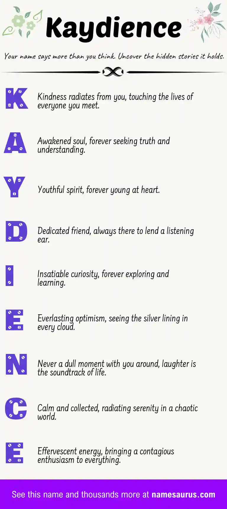 Acrostic poem about Kaydience.