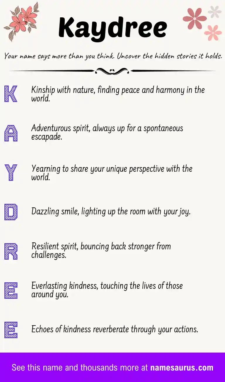 Acrostic poem about Kaydree.