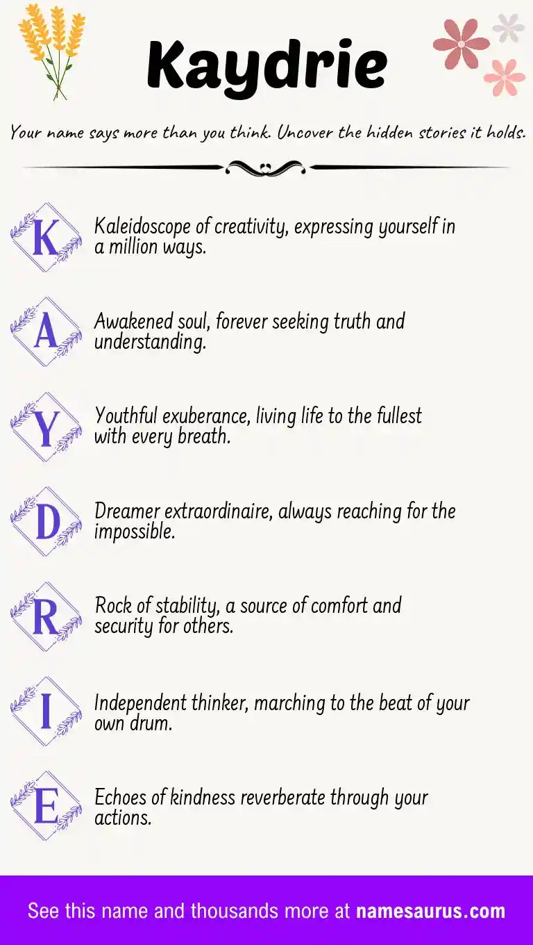 Acrostic poem about Kaydrie.
