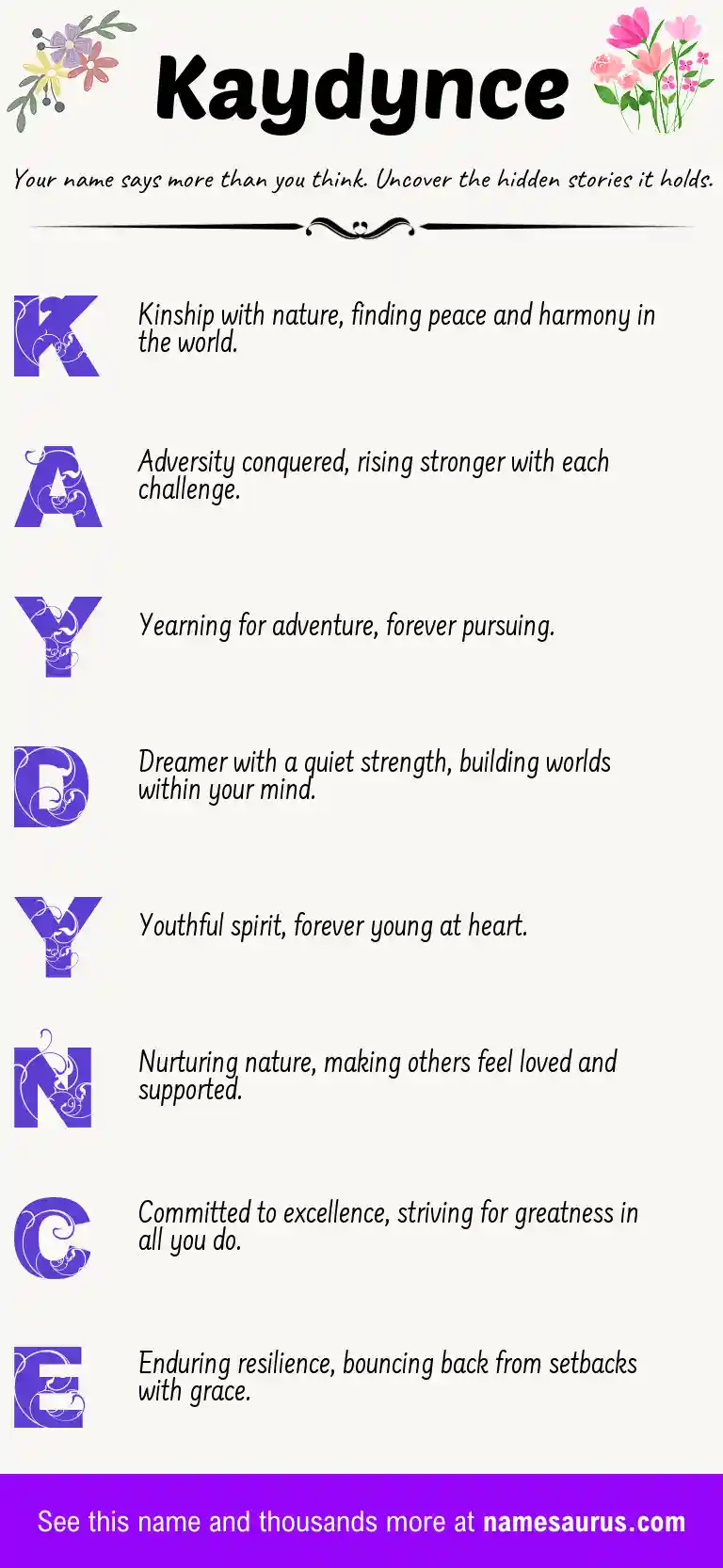 Acrostic poem about Kaydynce.