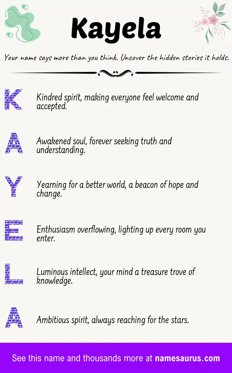 Acrostic poem about Kayela.