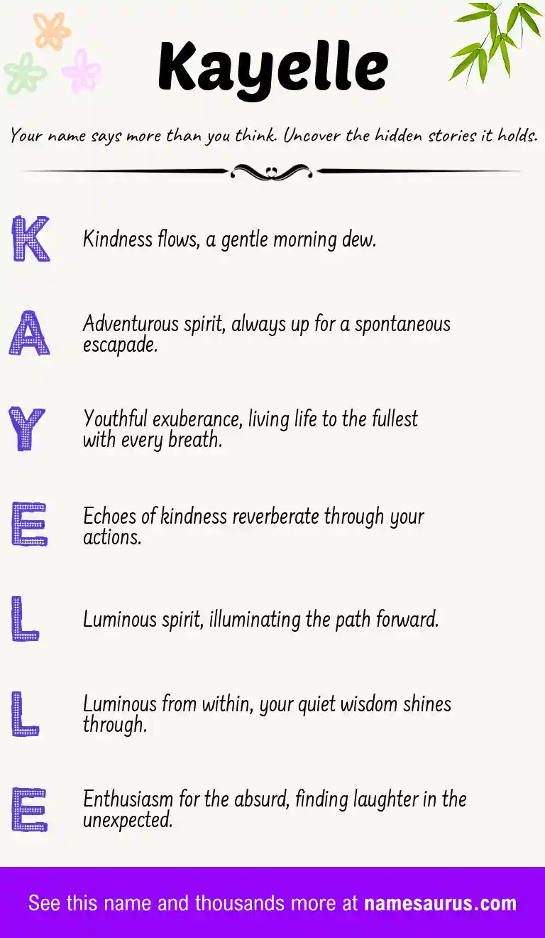 Acrostic poem about Kayelle.