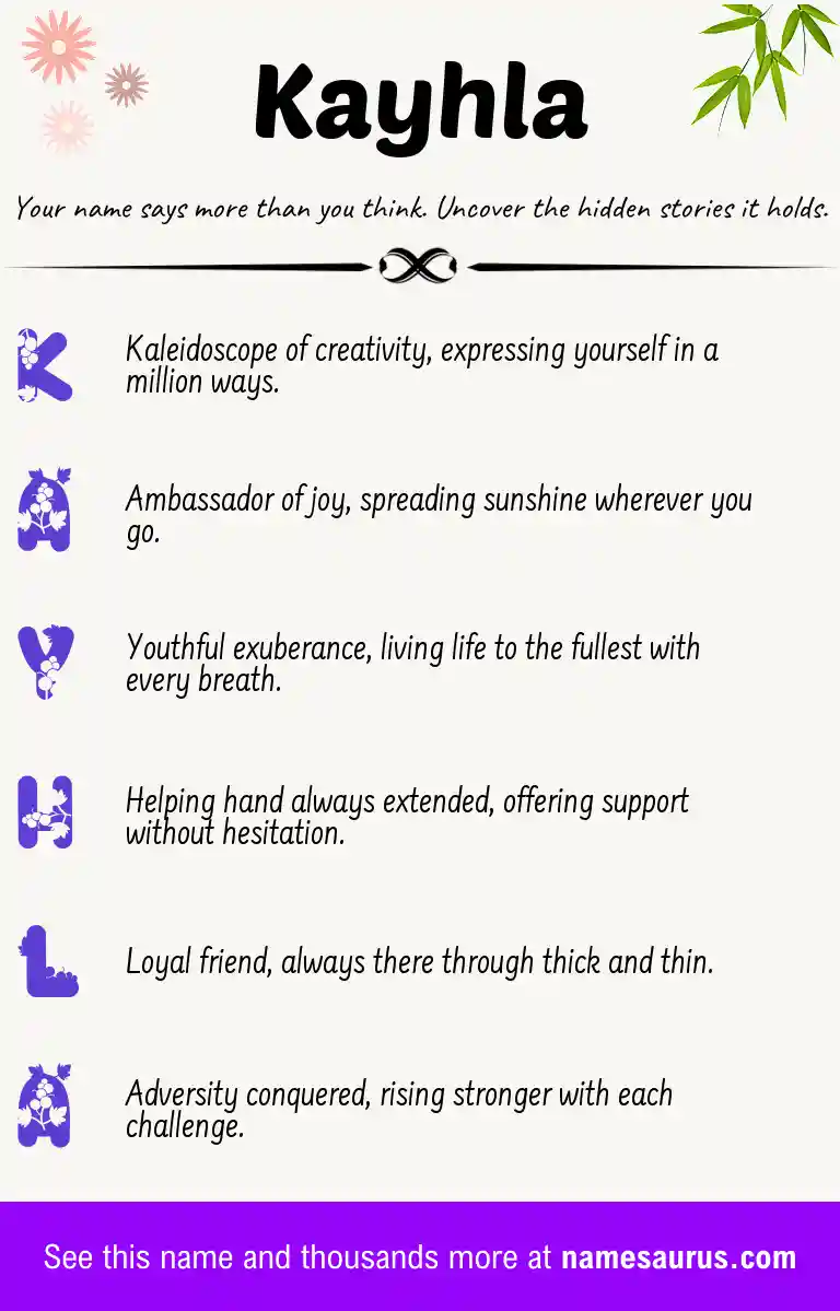 Acrostic poem about Kayhla.